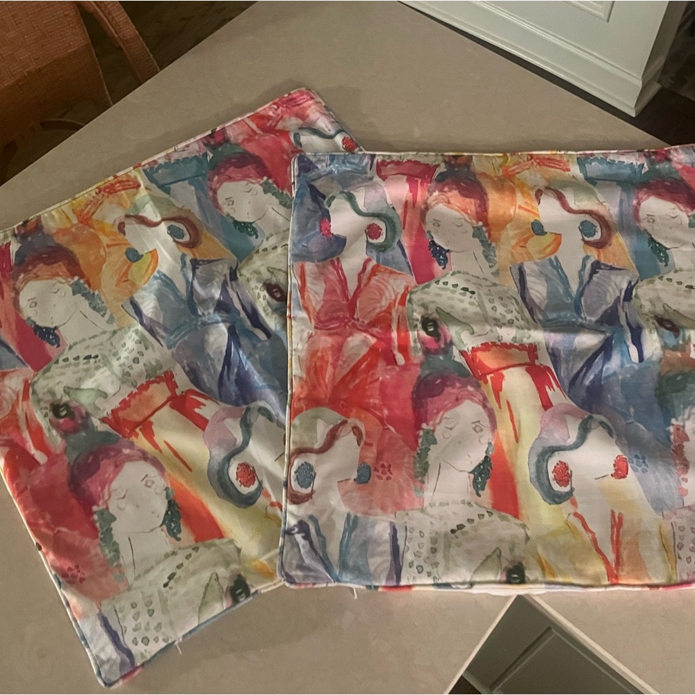 Cotton & Quill Bel Air 24x24” pillow covers made by Wheaton Whaley